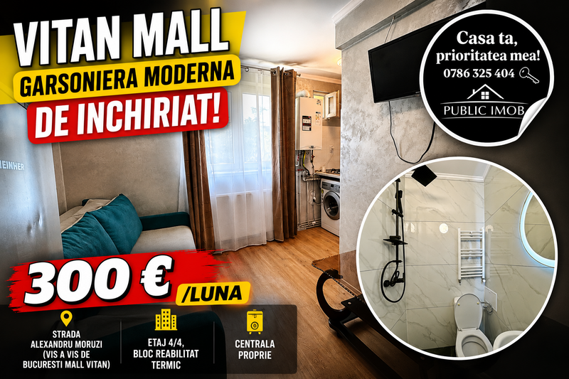 Vitan Mall, garsoniera moderna de inchiriat